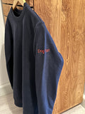 Sweat bleu marine, avec broderie rouge "DOG FAN"